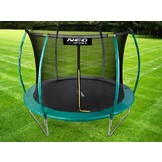 Trampoline groen 305 cm - met gebogen net & ladder - max 150 kg