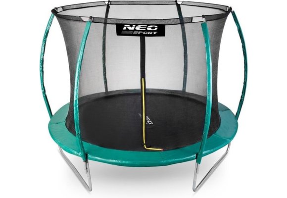 Trampoline groen 305 cm - met gebogen net & ladder - max 150 kg
