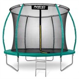 Trampoline groen 305 cm - met gebogen net & ladder - max 150 kg