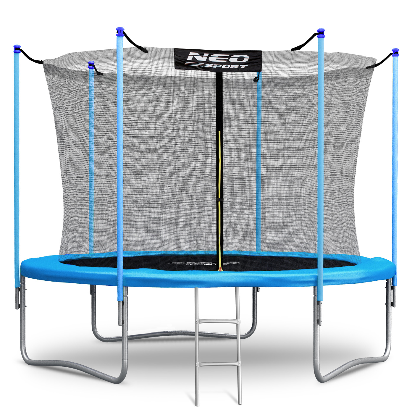 Trampoline - 252 cm - blauw - met ladder en binnenrand net - tot 120 kg
