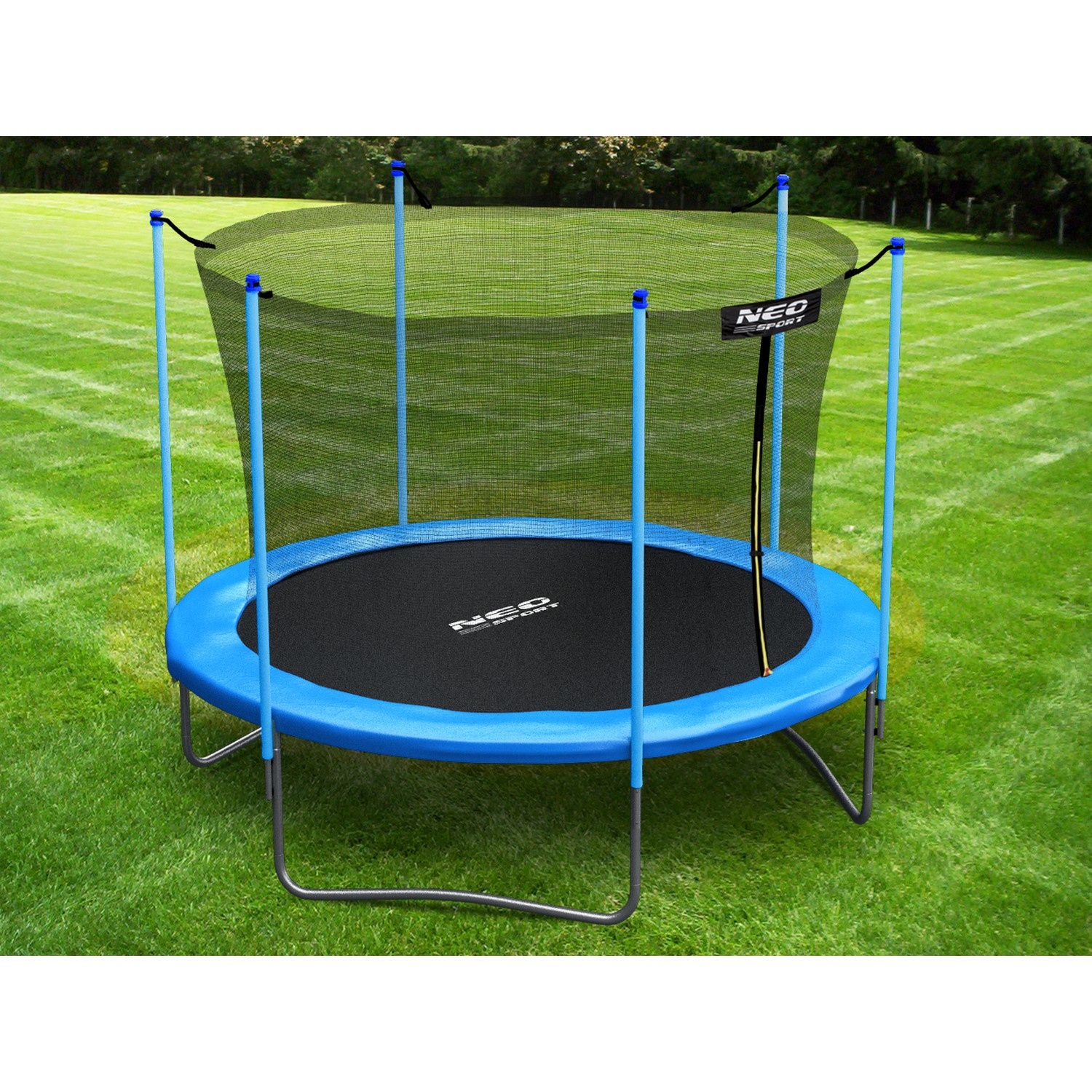 Trampoline - 252 cm - blauw - met ladder en binnenrand net - tot 120 kg