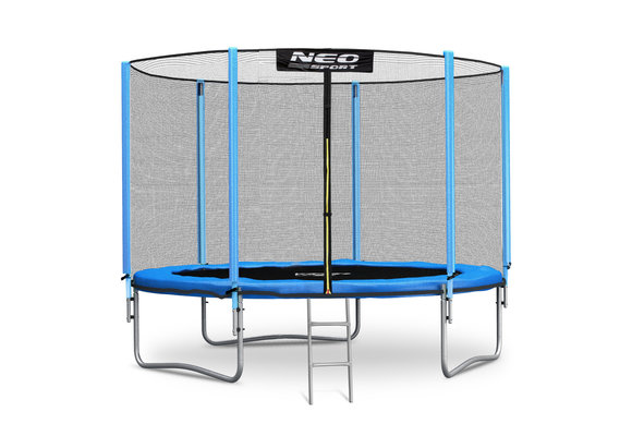 Trampoline - 312 cm - blauw - met ladder en buitenrand net - tot 150 kg