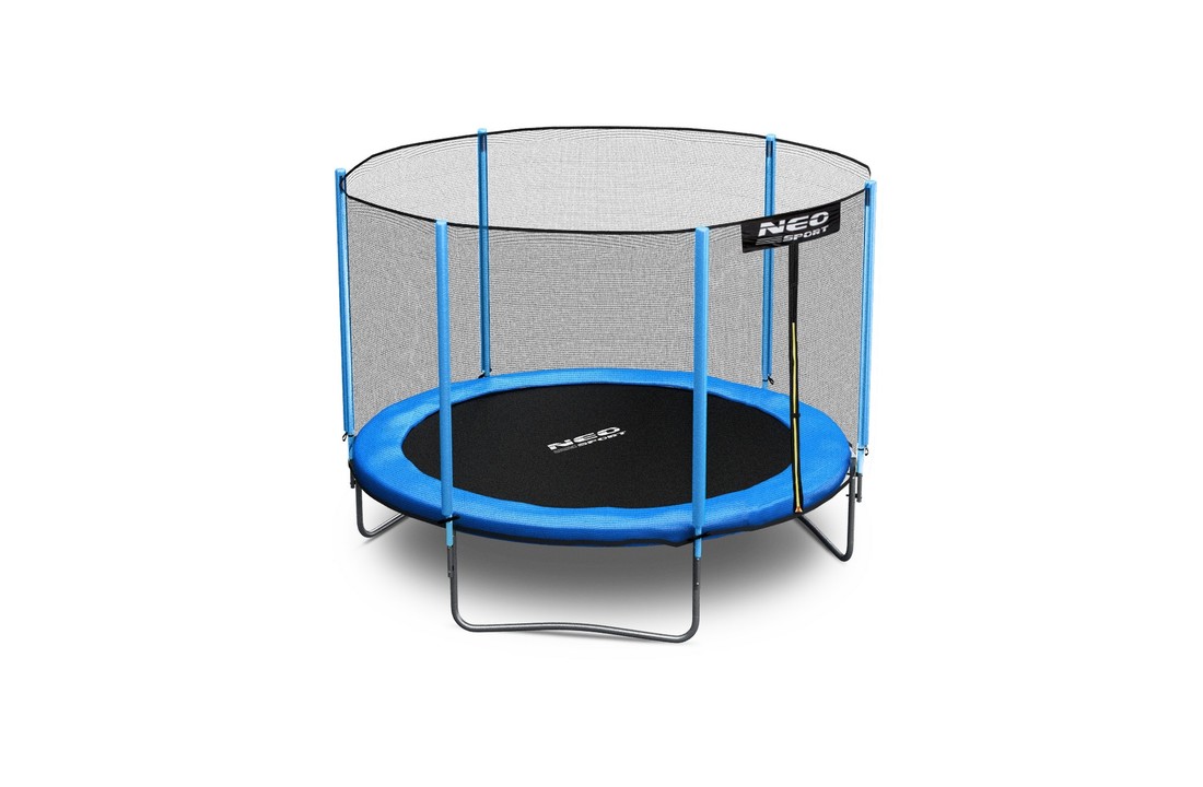 Trampoline - 312 cm - blauw - met ladder en buitenrand net - tot 150 kg