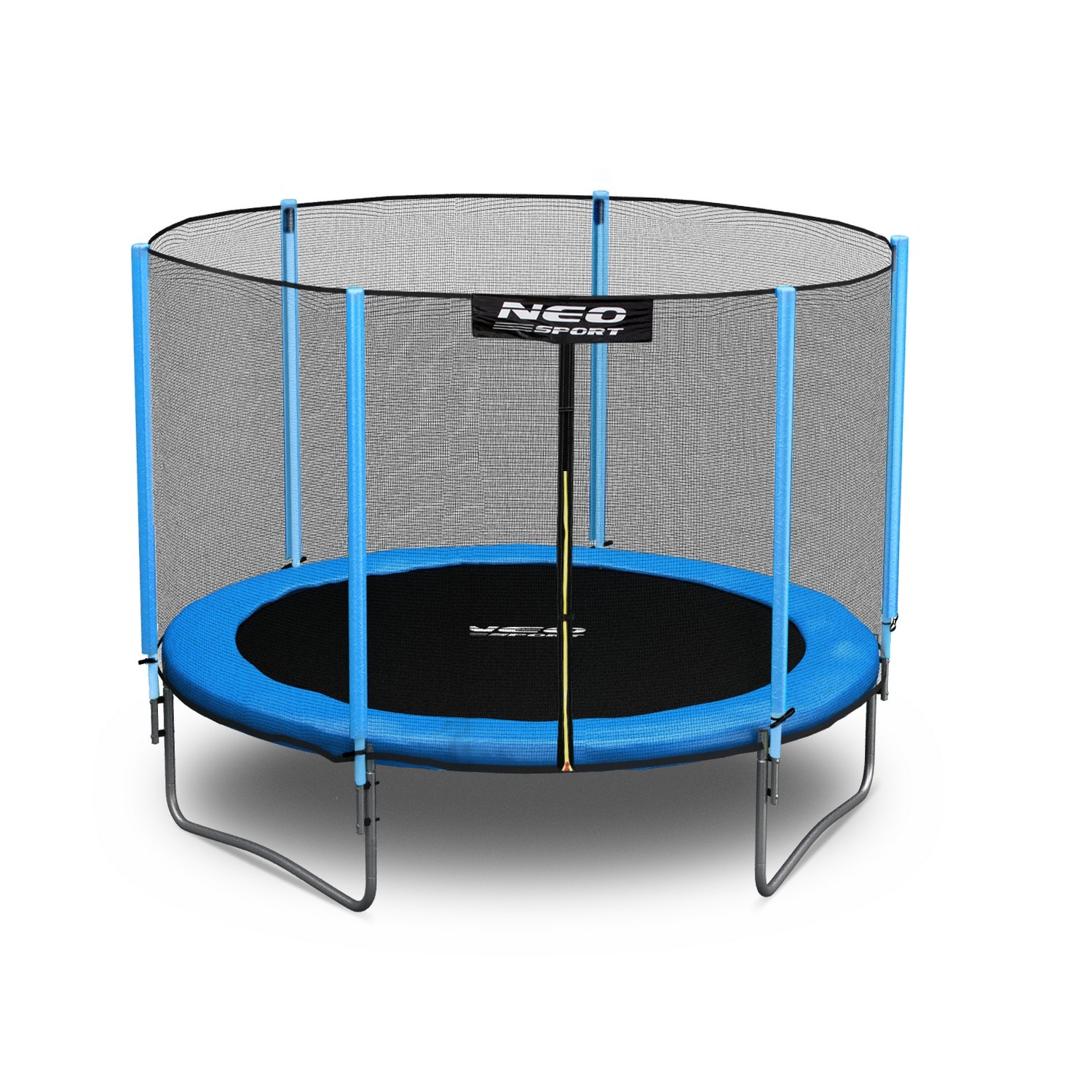 Trampoline - 244 cm - blauw - met ladder en buitenrand net - tot 80 kg