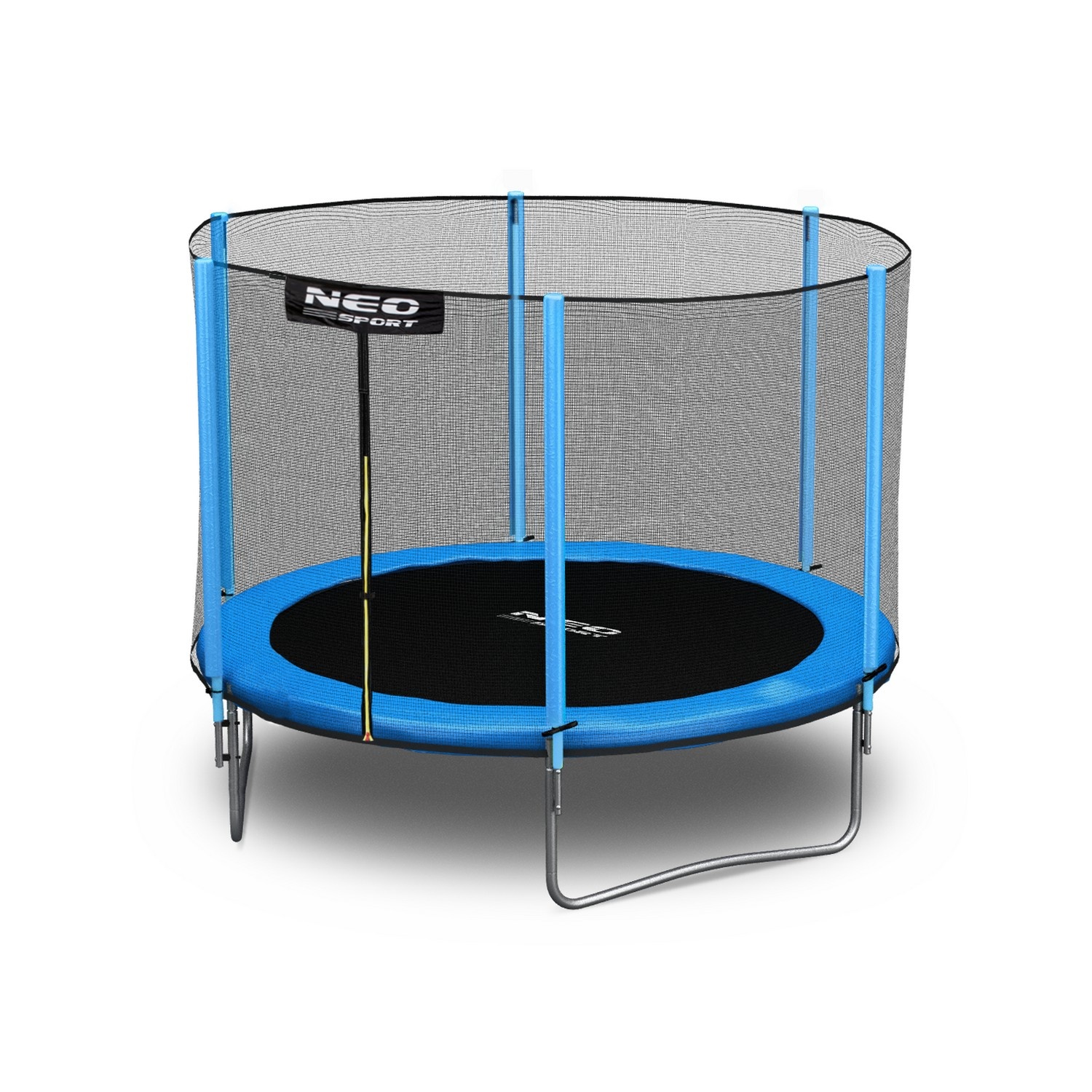 Trampoline - 244 cm - blauw - met ladder en buitenrand net - tot 80 kg