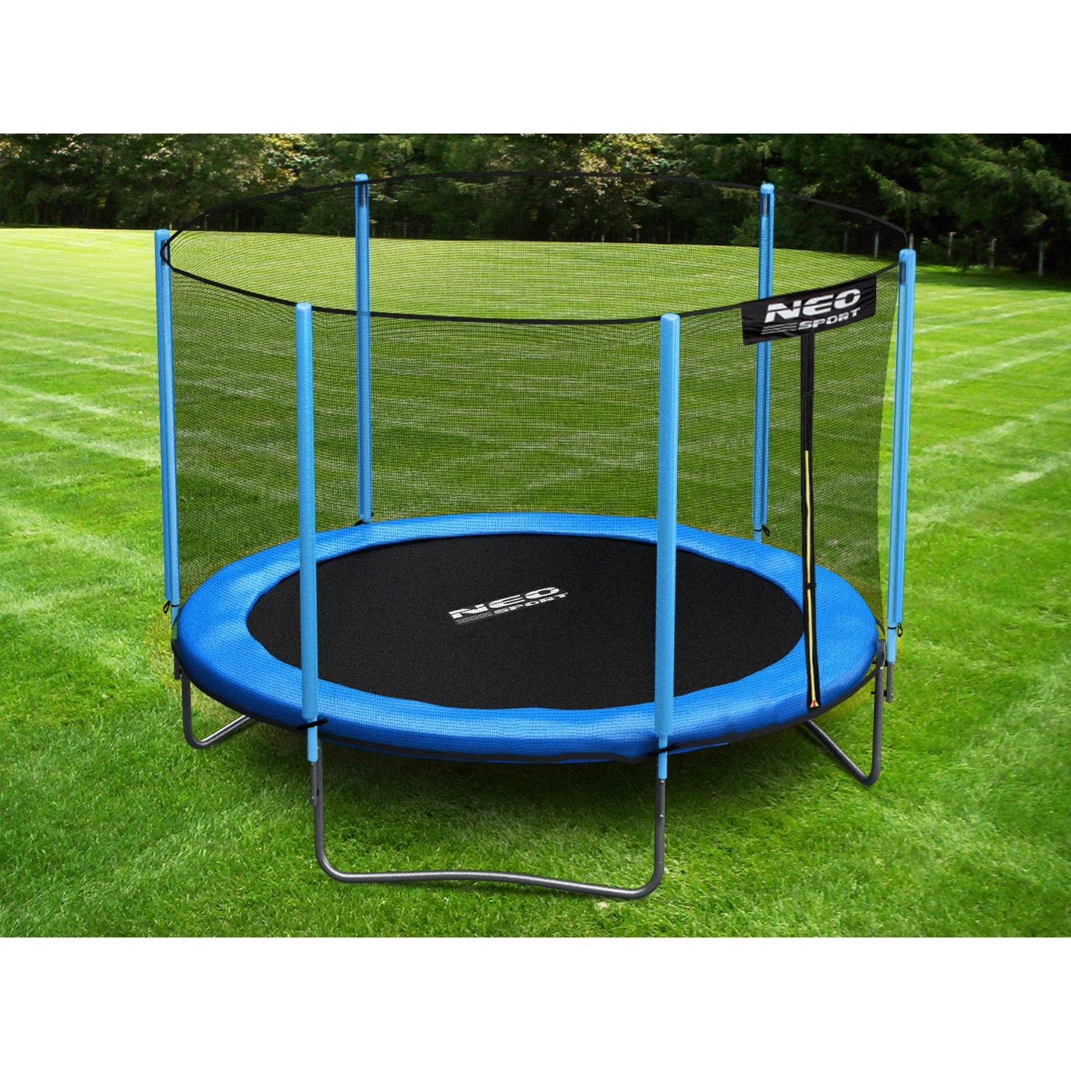 Trampoline blauw 183 cm - met ladder en buitenrand net - tot 50 kg