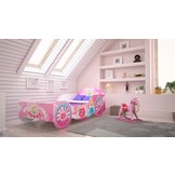 Prinsessen kinderbed koets – roze – 140x70 cm