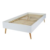 Tienerbed 190x90 cm wit - op 4 poten en inclusief lattenbodem
