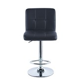 Barkruk set van 2 - Chroom met zwarte bekleding - 37x44x112 cm