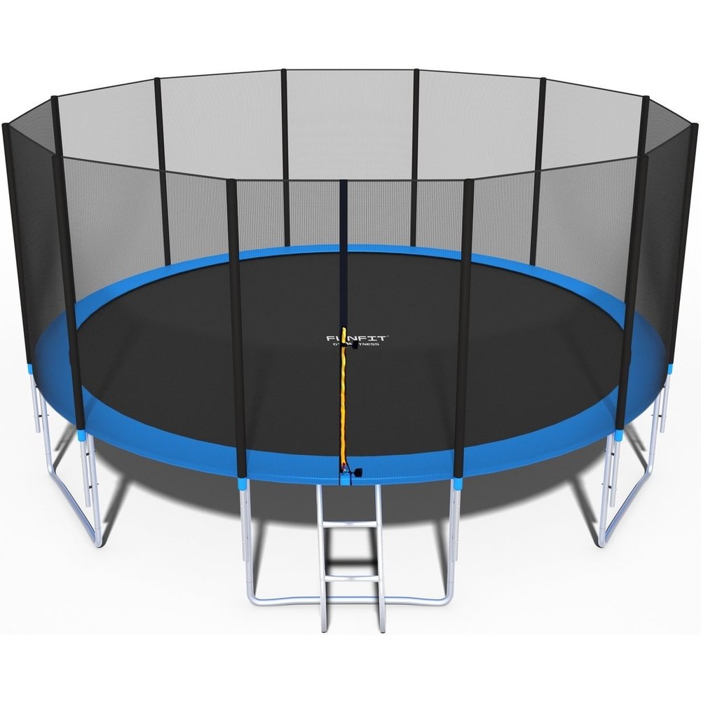 Trampoline 490 cm met net en ladder blauw tot 150 kg