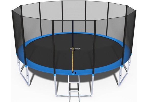 Trampoline 490 cm - met net en ladder - blauw - tot 150 kg