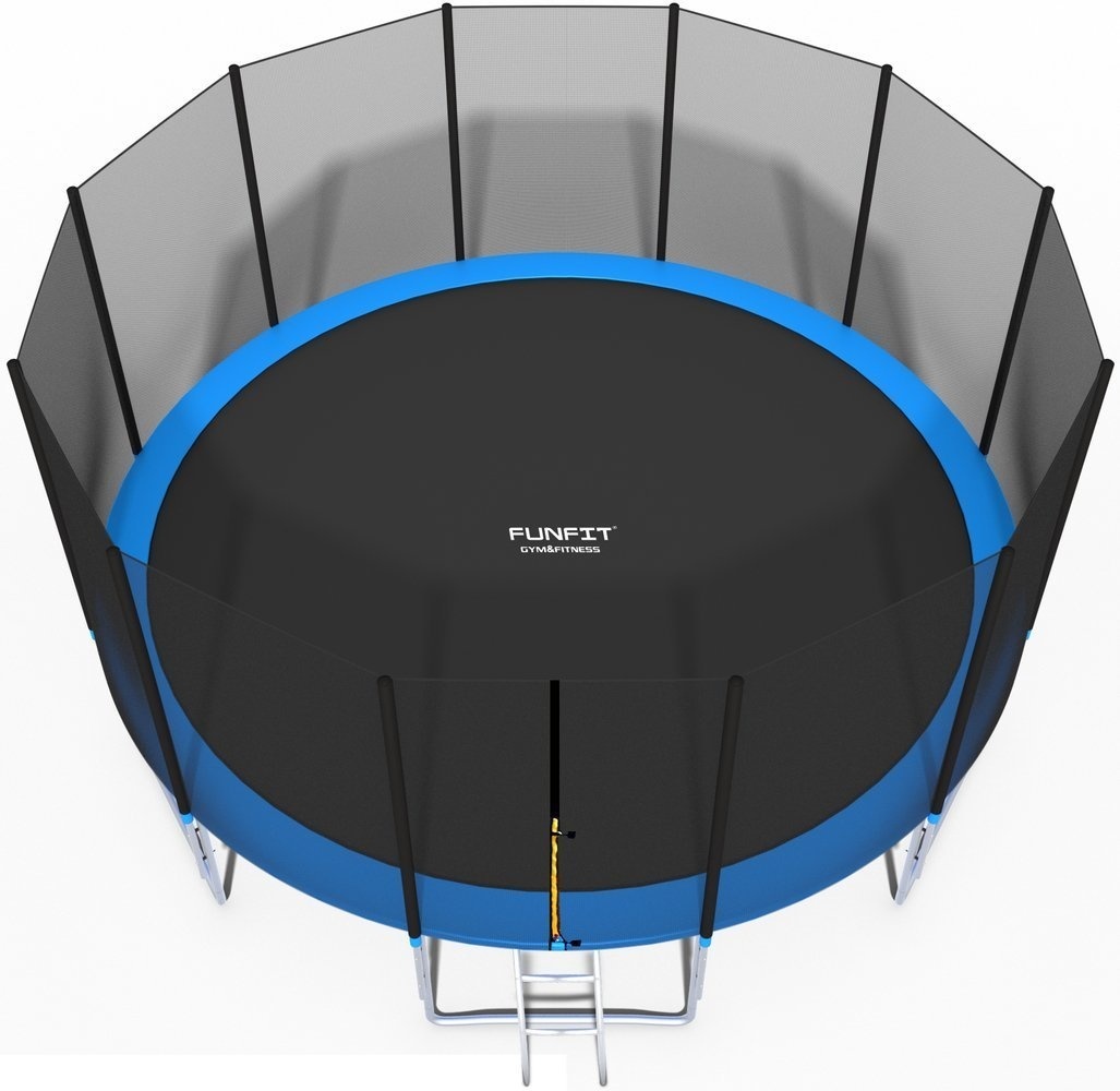 Trampoline 490 cm - met net en ladder - blauw - tot 150 kg