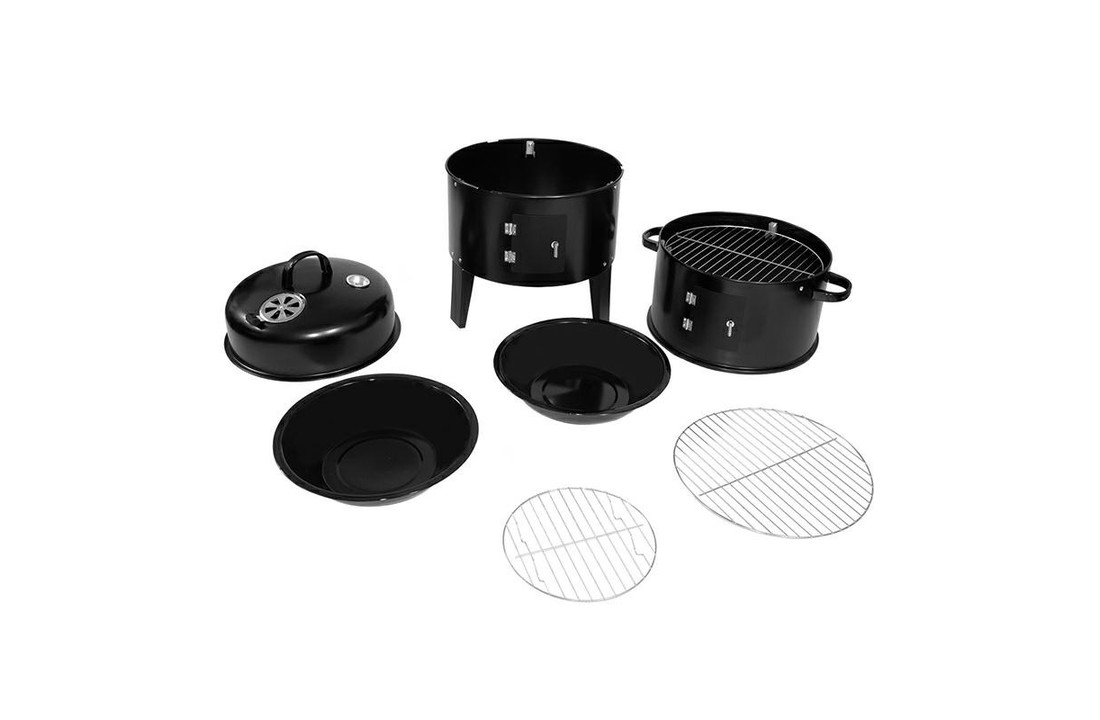 Barbecue - Smoker - Grill - 3-in-1 tuin grill zwart - 40cx40x83 cm