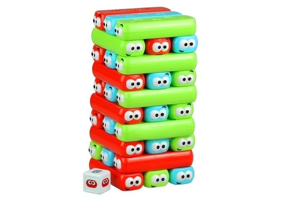 Jenga Tower Kinderspel - rood, blauw & groen -3-in-1