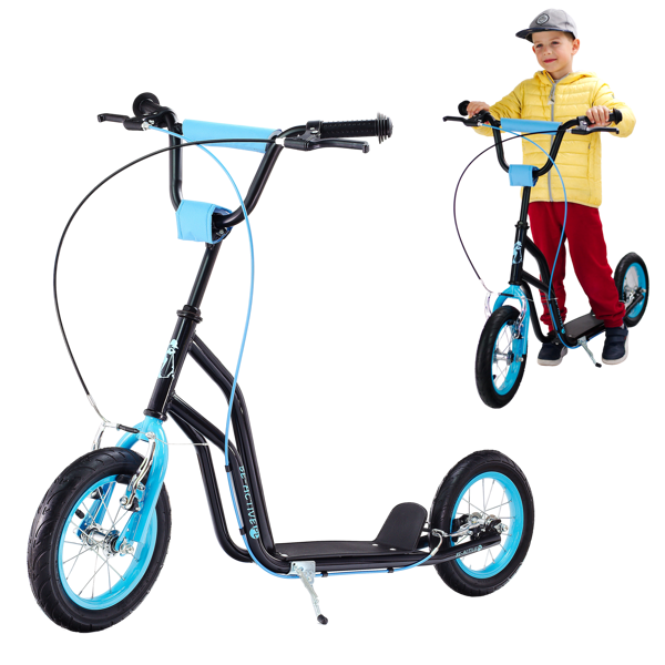 Kinder step met 12’’ luchtbanden – dubbele V-brake – zwart