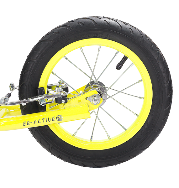 Kinder step met 12’’ luchtbanden – dubbele V-brake –geel
