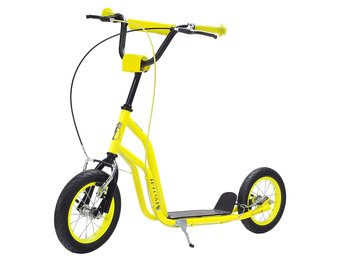 Kinder step met 12’’ luchtbanden – dubbele V-brake –geel