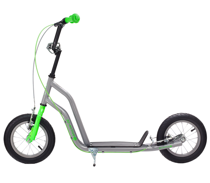 Kinder step met 12’’ luchtbanden – dubbele V-brake – grijs