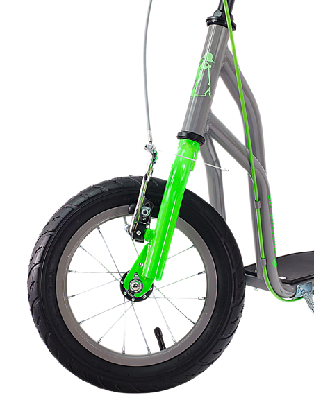 Kinder step met 12’’ luchtbanden – dubbele V-brake – grijs