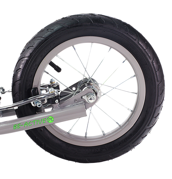 Kinder step met 12’’ luchtbanden – dubbele V-brake – grijs