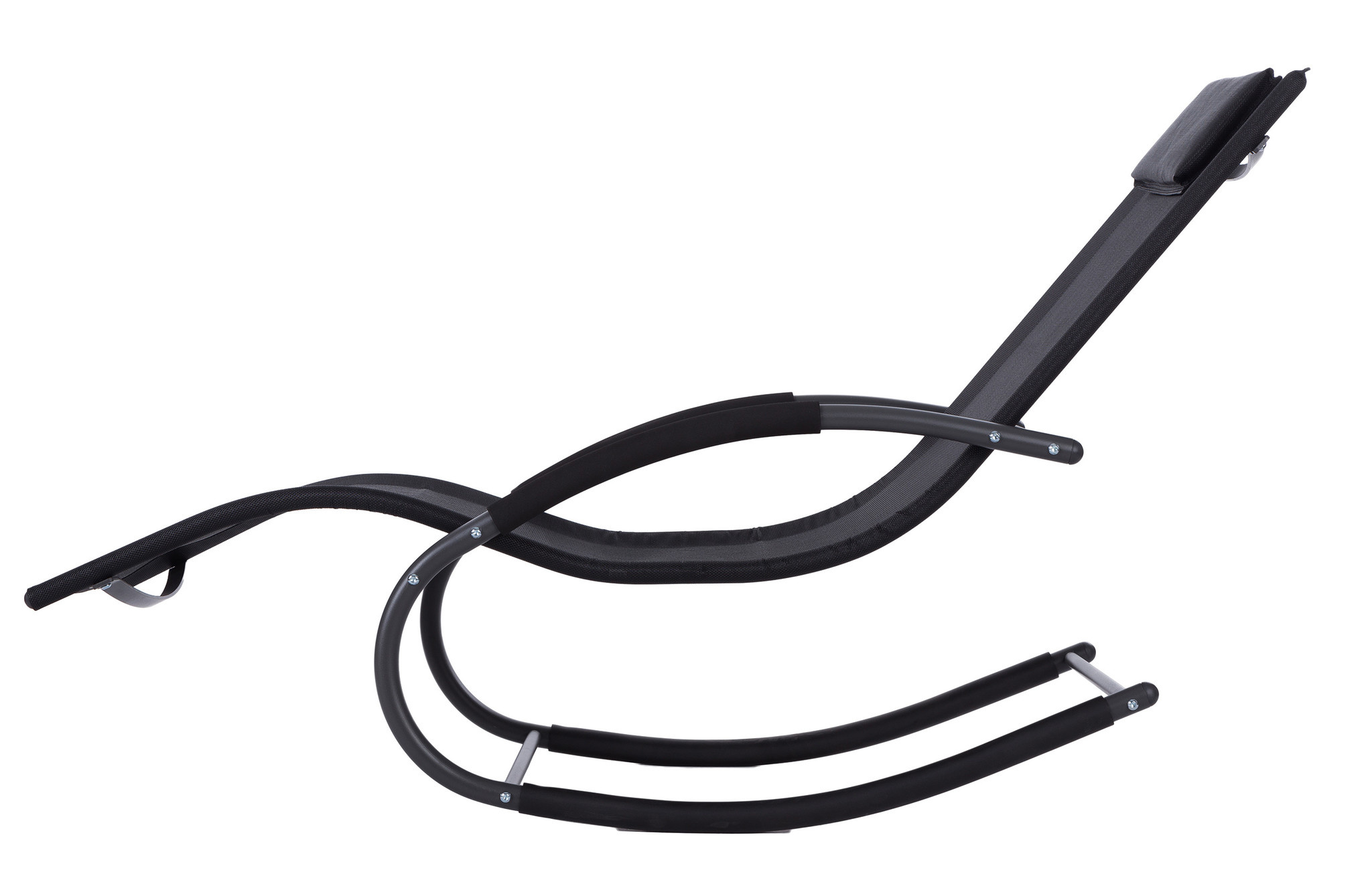 Schommelstoel tuin - zwart - 140x63x89 cm