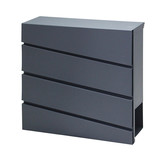 Brievenbus RVS Antraciet - 37x37x10 cm - met krantenvak