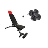 Sportbank met gewichten - verstelbaar - 20 kg halter set