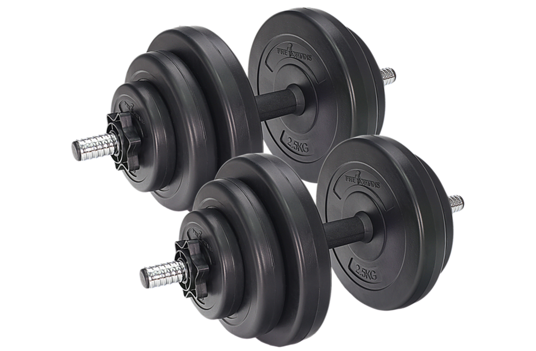 Halterbank combinatie set - 60 kg schijven - 152 cm brede halterstang + 2 dumbbells
