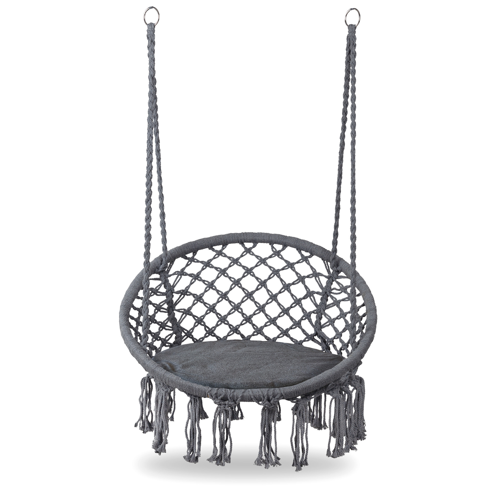 Hangstoel antraciet - nest stoel - 63x35x97cm - tot 150 - Vikingchoice.nl