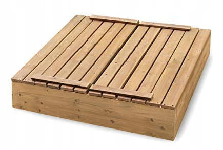 Zandbak hout 160x160 - opvouwbare afdekking tot zitje - dubbel geïmpregneerd bruin