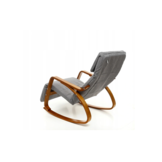 Schommelstoel relax fauteuil - grijs - verstelbare voetsteun