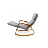 Schommelstoel relax fauteuil - grijs - verstelbare voetsteun