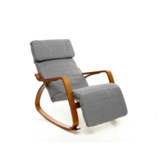 Schommelstoel relax fauteuil - grijs - verstelbare voetsteun