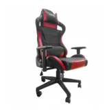 Game bureaustoel met hoofd- en rugkussen - zwart met rood