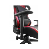 Game bureaustoel met hoofd- en rugkussen - zwart met rood