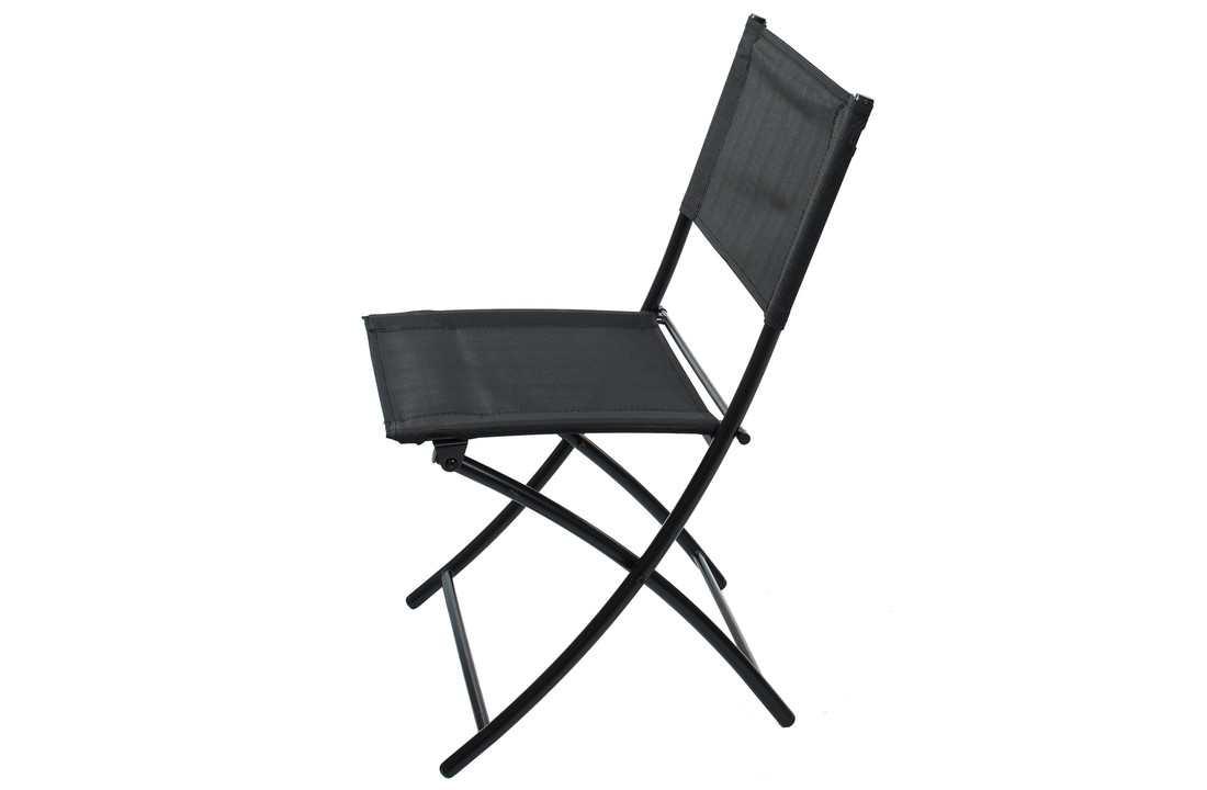 Balkontafel tuin set zwart - met 2 stoelen