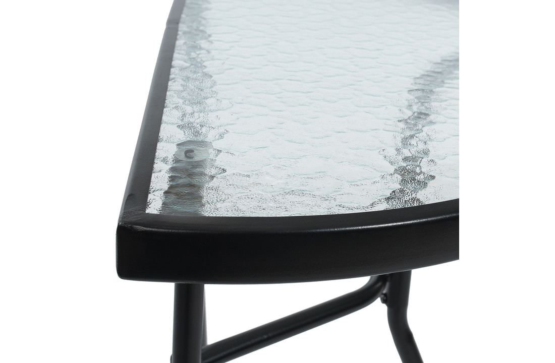 Balkontafel tuin set zwart - met 2 stoelen