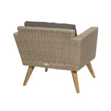 Tuinset Rotan lichtbruin - tafel, bank, 2 stoelen en kussens