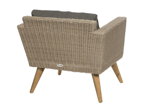 Tuinset Rotan lichtbruin - tafel, bank, 2 stoelen en kussens