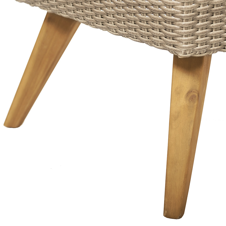 Tuinset Rotan lichtbruin - tafel, bank, 2 stoelen en kussens