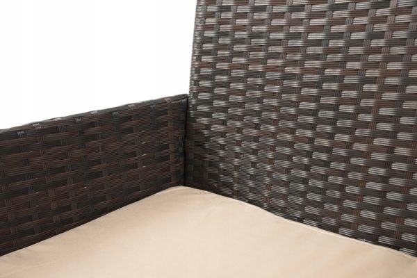 Tuinset bruin met crème - 2 stoelen, 1 bank en tafel