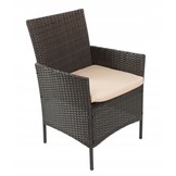 Tuinset bruin met crème - 2 stoelen, 1 bank en tafel