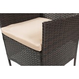 Tuinset bruin met crème - 2 stoelen, 1 bank en tafel