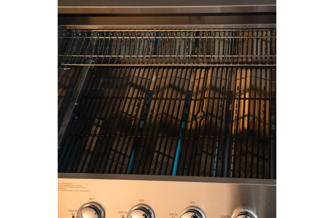 Burn & Go RVS gas barbecue - 126x63x123 cm - 4 branders