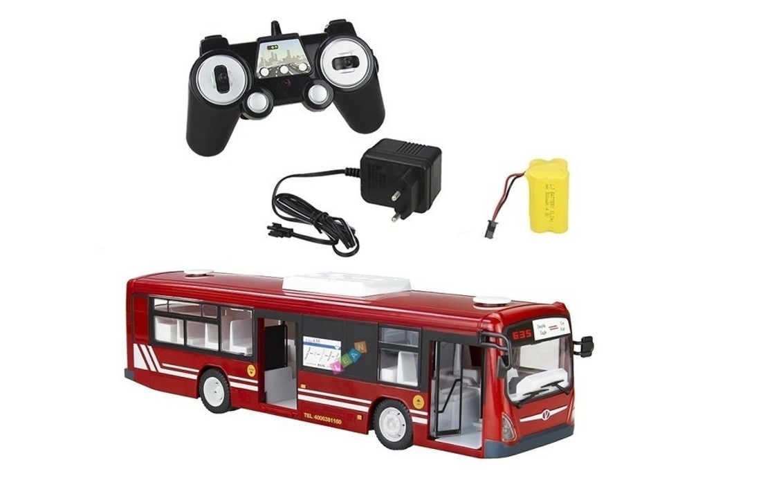 Bestuurbare RC auto Bus rood - met oplader & afstandsbediening