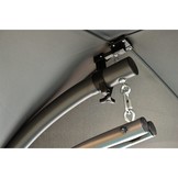 Ligbed tuinstoel met zonnevizier - 190x205x105 cm - turkoois & grijs