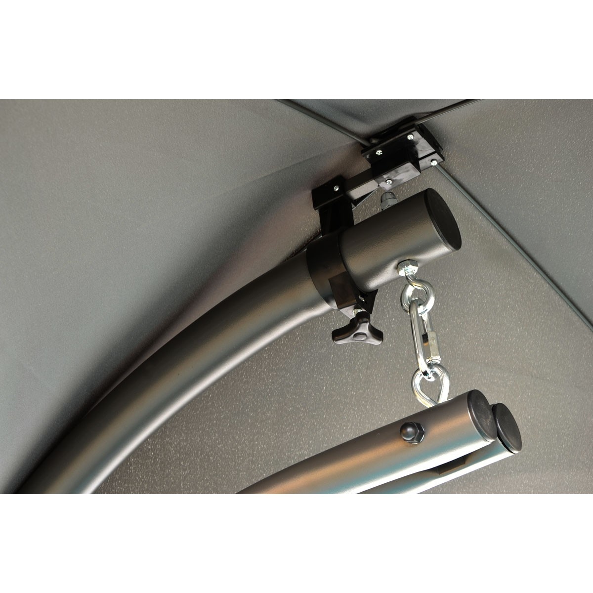 Ligbed tuinstoel met zonnevizier - 190x205x105 cm - turkoois & grijs