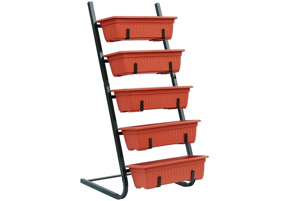 Plantenbak - bloembed met 5 potten - 55x50x115 cm