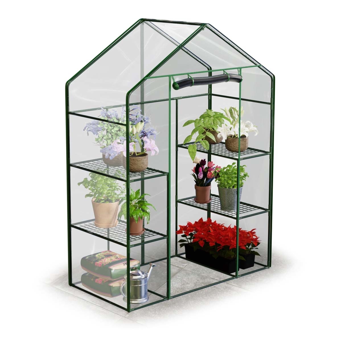 Tuinkas met 4 schappen - 140x70x195 cm - PVC