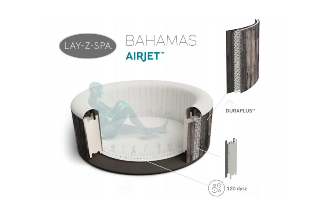 Bestway Lay-Z-Spa BAHAMAS opblaasbare jacuzzi - 4-pers - 180x66 cm